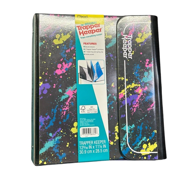 MEAD TRAPPER KEEPER Binder Paint Splatter NEW - Picture 1 of 6